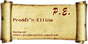 Prodán Ellina névjegykártya